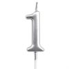 Casey 10cm Silver Numerical Birthday Candle Nr1