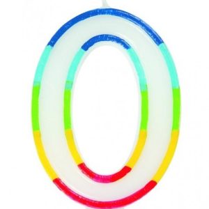 Casey 7cm Multicolor Numerical Birthday Candle Nr.0