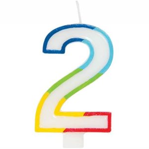 Casey 7cm Multicolor Numerical Birthday Candle Nr.2