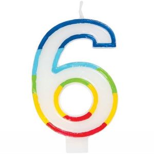 Casey 7cm Multicolor Numerical Birthday Candle Nr.6