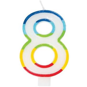 Casey 7cm Multicolor Numerical Birthday Candle Nr.8