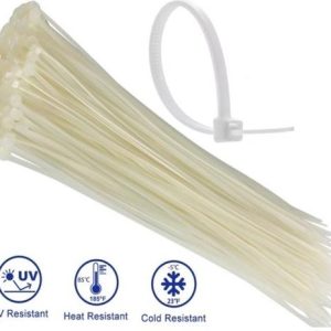 Noble 2.5 x 100mm Pack of 100 White Nylon Cable Ties
