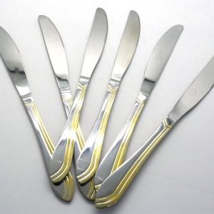 Casey Catering 6 Piece Stainless Steel Dinner Knives Set Gold