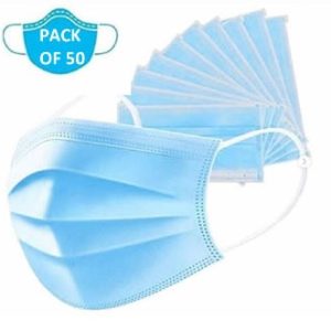 Casey 3 Ply Disposable Face Mask with Earloop 50 Per Pack blue