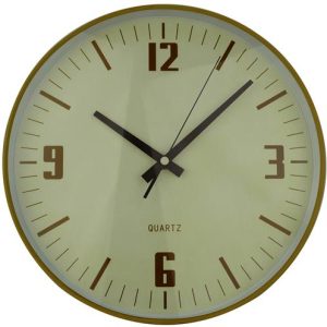 Casey Wall Clock Pine Woodgrain Beige