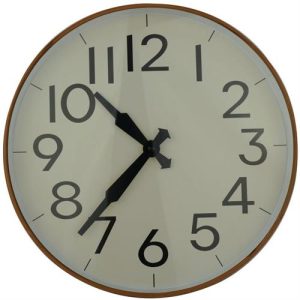 Casey Wall Clock Pine Woodgrain Beige