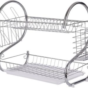 Casey 2 Layer 43cm Stainless Steel Large Dish Rack