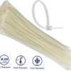 Noble 4.8 x 200mm Pack of 100 White Nylon Cable Ties
