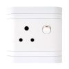 Lesco Single Three-Pin Wall Plug White H100xW100