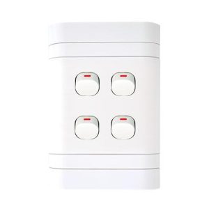 Lesco Flush Cover with 4 Lever 1 Way Switch